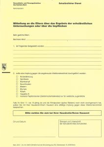 Ergebnis der Untersuchung / Impflücken Kanton Bern